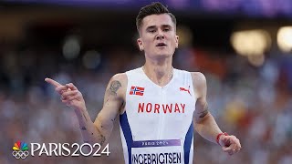 Jakob Ingebrigtsen FINDS ANOTHER GEAR to beat Kwemoi Fisher in 5000m  Paris Olympics [upl. by Annenn]