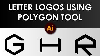 How to Design G H and R Letter Logos in Polygon Shape  Logo Design Tutorial [upl. by Clippard]