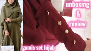 GAMIS SET HIJAB TERBARU  UNBOXINGamp REVIEW [upl. by Seagraves]