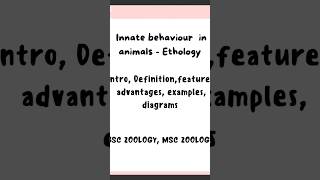 Innate or instinct behaviour in animals msczoology shortsviral trending shorts ethology [upl. by Asilram282]