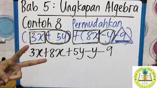 Bab 5 Ungkapan Algebra MATEMATIK TINGKATAN 1 [upl. by Ahsenrat]