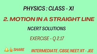 Physics  Class 11  Chapter 2  Motion in a straight line  NCERT Solutions Ex 2 17 [upl. by Ebbie]