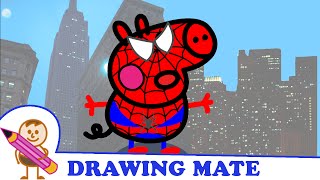 Peppa Pig Spiderman Colouring Pages ♥ Kolorowanki Malowanki Gry Dla Dzieci Świnka Peppa Spajdermen [upl. by Ijar]