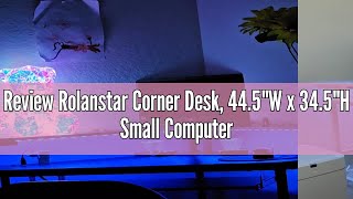 Review Rolanstar Corner Desk 445quotW x 345quotH Small Computer Desk with Power Outlets amp LED Lights [upl. by Lesiram]