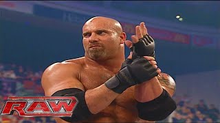 Goldberg Fights 3Minute Warning  May 5 2003 Raw [upl. by Strain]