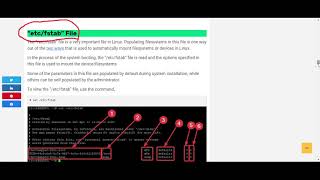 Understanding the fstab file in Linux RHCSA 8 Lesson 13B [upl. by Egap419]