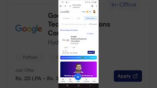 Google hiring for technical solutions consultant tranding aaa google jobs fresherjobs viral [upl. by Zelda]
