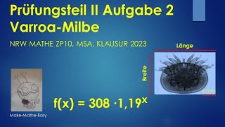 Prüfungsteil 2 Mathe ZP10 NRW 2023 Aufgabe 2 VarroaMilbe [upl. by Alliuqat]