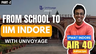 IPMAT Topper Strategy Part 2  Interview with IPMAT 2023 AIR 40 Aditya Iyer FromschooltoIIM [upl. by Alios834]