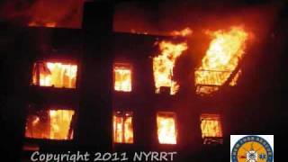 FDNY 2192011 Brooklyn 5 Alarm fire 346 East 29 St near Ave D [upl. by Ronn]