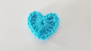 How to Crochet a HEART mini size  For Absolute Beginners [upl. by Darlleen]