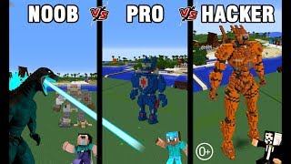 Minecraft Battle NOOB vs PRO vs HACKER BUILD ROBOTS TO FIGHT GODZILLA CHALLENGE in Minecraft [upl. by Conners315]