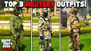 Top 3 Military Outfits In GTA 5 Online Using Clothing Glitches [upl. by Nirrat623]