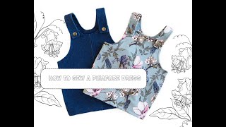 How to sew a pinafore dress  madebymepatternscom [upl. by Jelsma582]