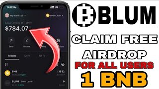 Claim Free Airdrop 1 BNB amp 250000 BLUM Token on Bitget Wallet [upl. by Aikmat]