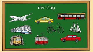 Die VerkehrmittelMeans of transport German vocabulary Wortschatz [upl. by Nagiam]