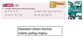 KSSM Matematik Tingkatan 3 Bab 1 indeks indeks paling ringkas uji minda 12b no1 buku teks [upl. by Ecnarret799]