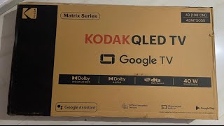 Kodak 43 inches 4K QLED TV 43mt5055 Unboxing Review [upl. by Ekaj]