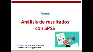 Análisis de resultados con SPSS [upl. by Ttsepmet977]