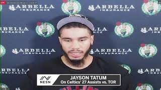 Jayson Tatum On Importance Of Marcus Smart Celtics Defensive Effort [upl. by Alyar]