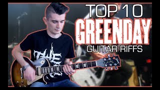 Top 10 Green Day Guitar Riffs w Tabs [upl. by Adelaja]