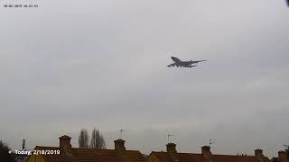 ‪London British Airways Boeing 747400 landing in BOAC livery caught on cam [upl. by Mahtal]