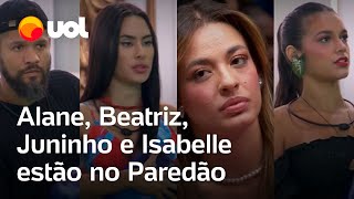 BBB 24 Alane Beatriz Juninho e Isabelle estão no Paredão voto é para eliminar [upl. by Terrilyn606]