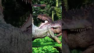 🦖SPINOSAURUS vs INDOMINUS REX in Biosyn Sanctuary JWE2 jurassicworld jurrasicworldevolution2 dino [upl. by Sirtemed]