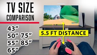 TV Size Comparison 43 vs 50 vs 55 vs 65 vs 75 vs 85 Inch [upl. by Norabal]