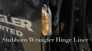 How to Replace Jeep Wrangler Hinge Liners  Getting Stubborn Liners Out [upl. by Eralc623]