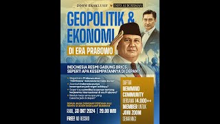 GEOPOLITIK DAN EKONOMI DI ERA PRABOWO   Mardigu Wowiek [upl. by Ardnuassak]