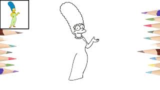 Como dibujar a MARGE SIMPSON de forma fácil  How to draw MARGE SIMPSON easy way [upl. by Dunson]