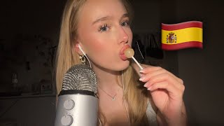 ASMR lollipop spanish mouth sounds inaudible trigger words amp more  🇪🇸🍭 [upl. by Amend]