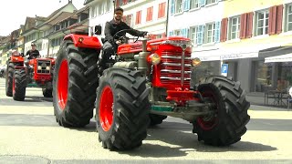 Old Hürlimann Tractors Extraordinary Swiss History on the Road in Willisau [upl. by Elinad]