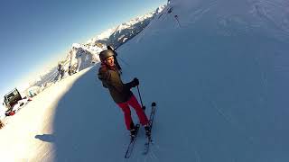 Pistenabfahrt im Skigebiet Schlick 2000 in Tirol [upl. by Sikleb]