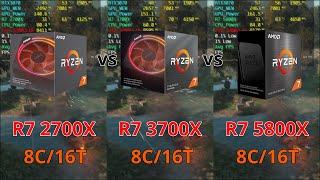 라이젠 2700x vs 3700x vs 5800x 게임 성능 차이 비교 롤 오버워치 배그 with RTX3070 [upl. by Notyep701]