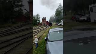 Manning Wardle tank engine NSB Type 7 No 11 moving off yard at Krøderen jernbane steamengine [upl. by Nnire136]