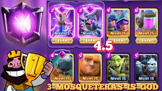 SI DOMINAS ESTE MAZO DE 3 MOSQUETERAS SERAS IMPARABLE EN CLASH ROYALE [upl. by Aillicec]