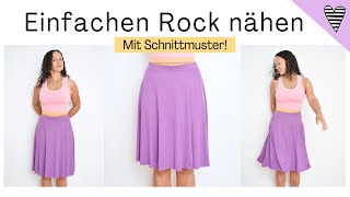 Einfachen Rock nähen mit Schnittmuster  DIY MODE quotKyaquot [upl. by Lean820]