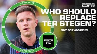 🚨 MarcAndre ter Stegen out for MONTHS 🚨 Who should Barcelona be eyeing to replace him  ESPN FC [upl. by Nidorf]