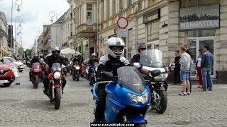 Motocykliści na kieleckim deptaku  Budzenie Sienkiewki 2014 [upl. by Arianie]