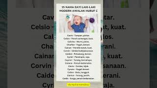 15 Nama Bayi Lakilaki Modern Awalan C namabayi [upl. by Nodnart336]