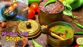 How to make Attukal Soup in Tamil  Mutton Paya Recipe  village foods [upl. by Alimat]