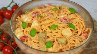 Spaghettisalat mit Mozarella und Tomaten in 10 Minuten I Nudelsalat [upl. by Otiv347]