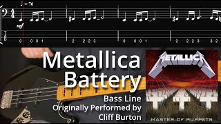 Metallica  Battery Bass Line w Tabs and Standard Notation [upl. by Leivad]