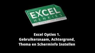 7 Gebruikersnaam Achtergrond Thema en Scherminfo Instellen – Excel 2013 [upl. by Curtice]