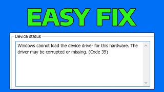 How To Fix Windows Cannot Load the Device Driver for This Hardware USB Problem [upl. by Dranrev]