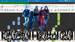 Nightwish  Edema Ruh Piano Tutorial  Sheets  MIDI Synthesia [upl. by Griffis]