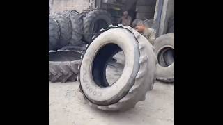 Amazing Technique to Retreading of Old Tractor BigTire in Beautiful Way  Replace a Tractor Tire [upl. by Janaye]