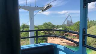 Riding the Skyride at Busch Gardens Tampa [upl. by Ynnoj]